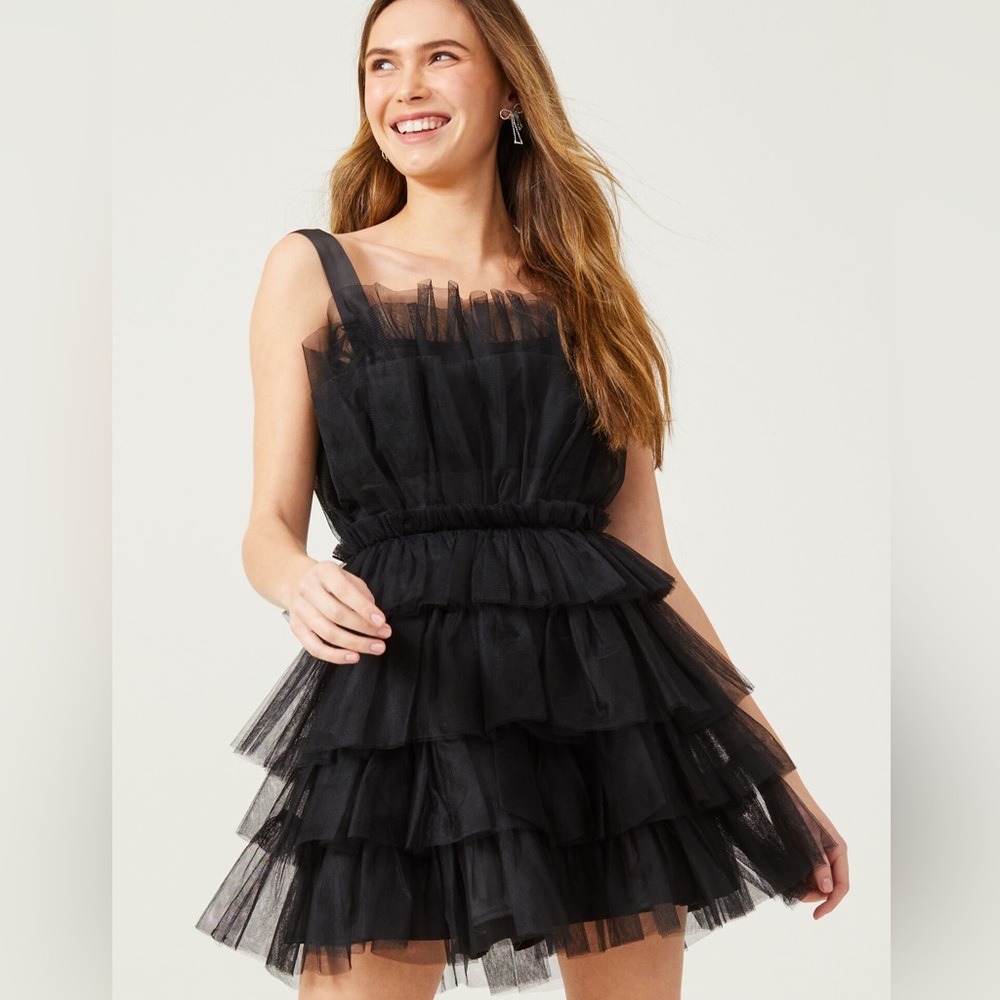 altar’s state abbi tulle dress black